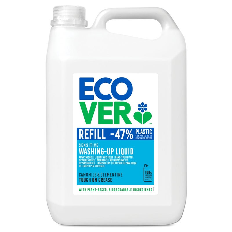 ecover Sensitive Washing up Liquid Refill Camomile and Clementine Scent - 5 litre - Image 1